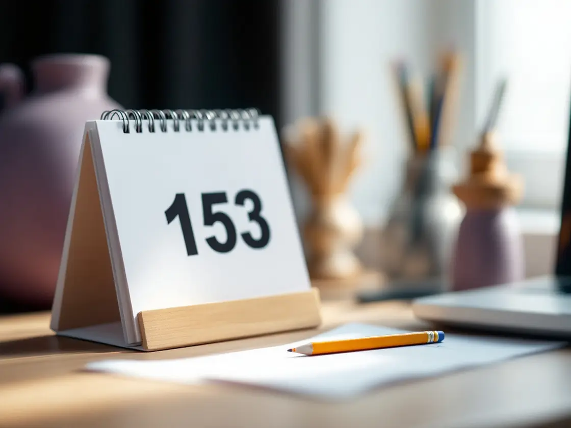 A desk calendar and a pencil on a tidy desk